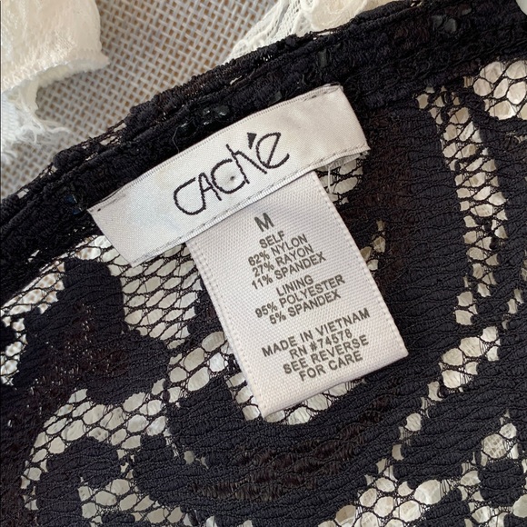 Cache lace top black long sleeve stretchy Victorian steampunk - Picture 14 of 14